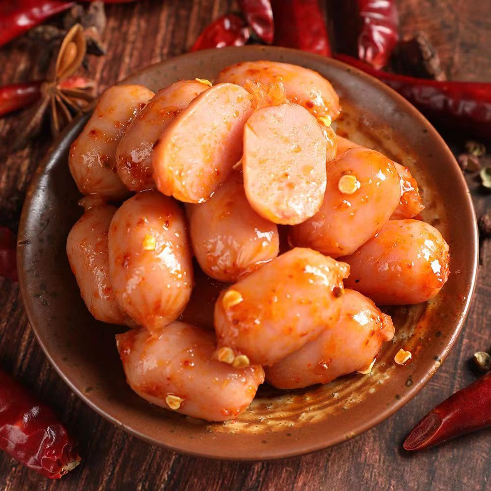 YuGuan Ready-to-eat  Mini Sausages Meat Bites 40g High Protein Taiwanese Packaged Spicy Snacks Red Pepper Flakes for On-the-Go & Drinking Delight