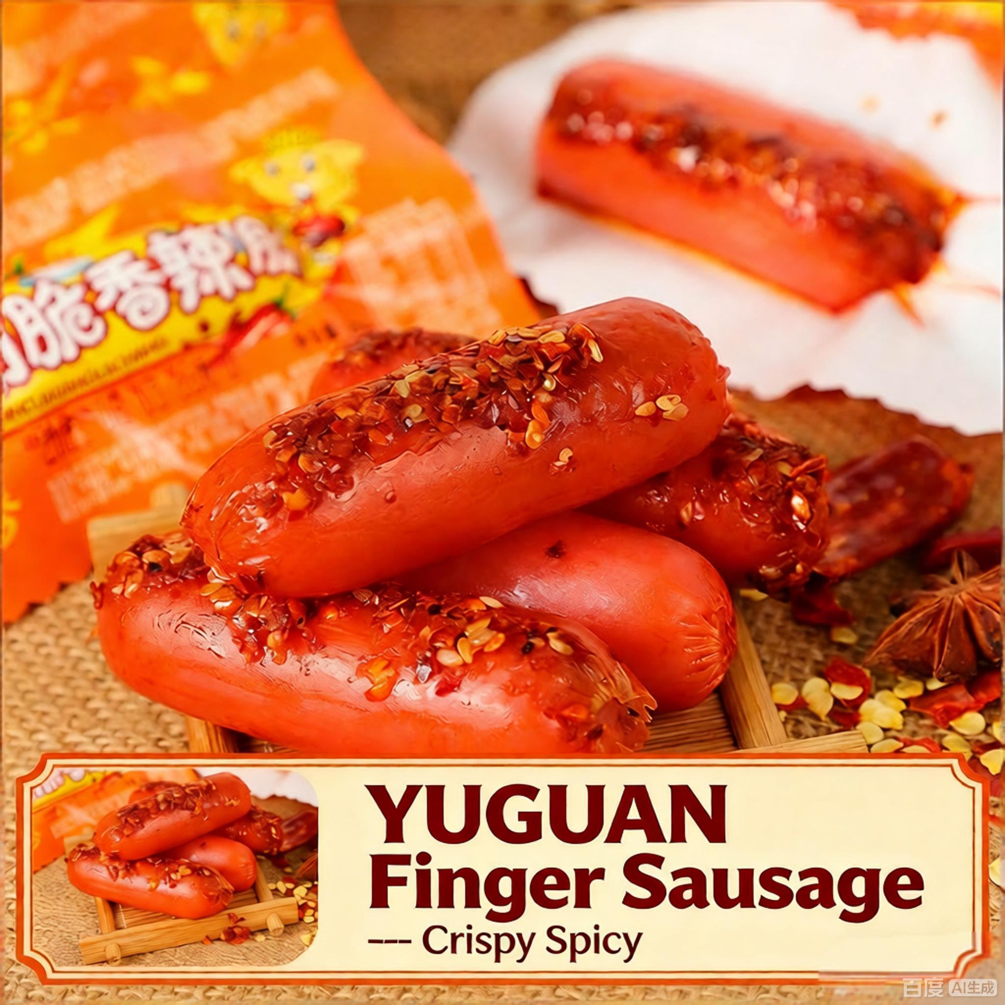 YuGuan Ready-to-eat Sausages 28g High Protein Taiwanese Packaged Spicy Snacks with Red Pepper Flakes for On-the-Go & Drinking Delight